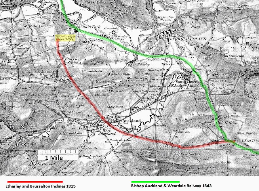 Etherley and Brusselton Inclines - route